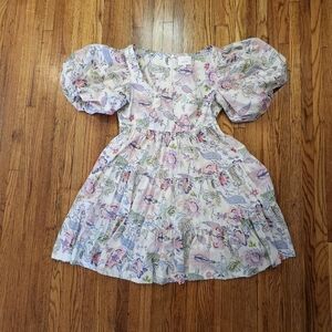 Cinq à Sept Women’s Ethel Paisley Puff Sleeve Babydoll Dress Size 4